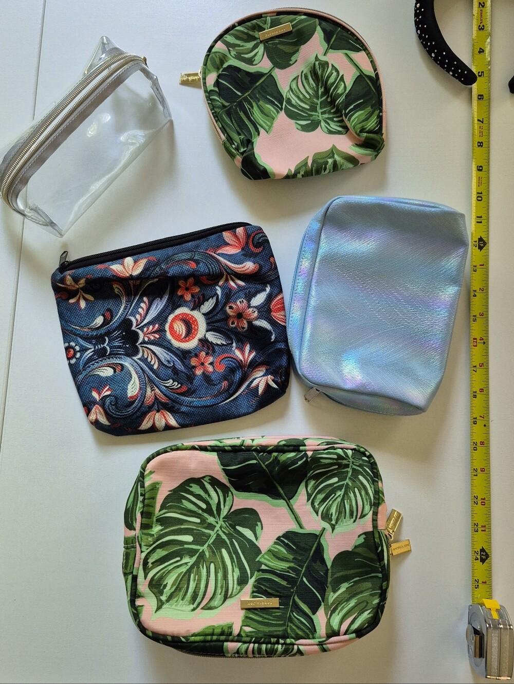 Bundle of 5 Cosmetic / Toiletry / Art Supply Pouches
